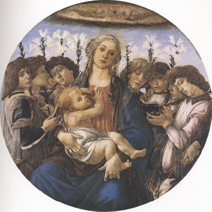 Sandro Botticelli Madonna and Child with eight Angels or Raczinskj Tondo (mk36)